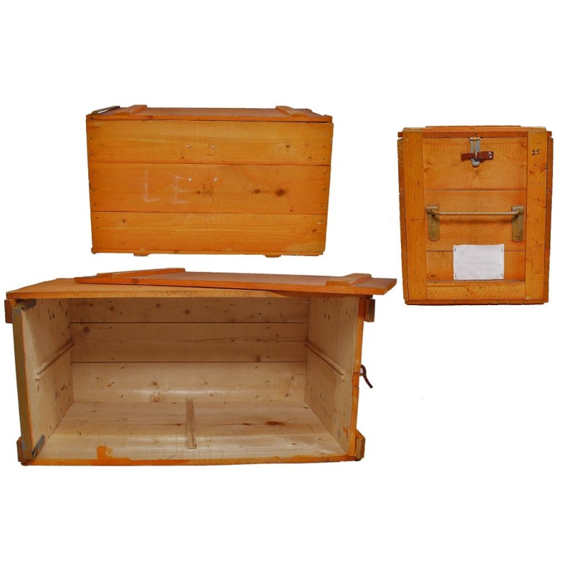 Schwedische Holzkiste orange gebraucht 79 x 40 x 49