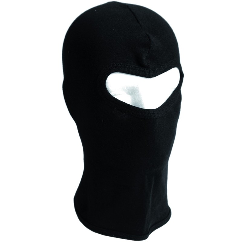 Kopfhaube Balaclava Baumwolle offen schwarz