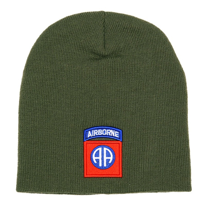 Strickmütze Beanie 82nd Airborne oliv