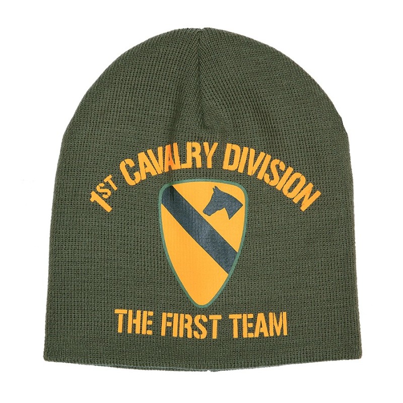 Strickmütze Beanie 1st. Cavalry Division oliv