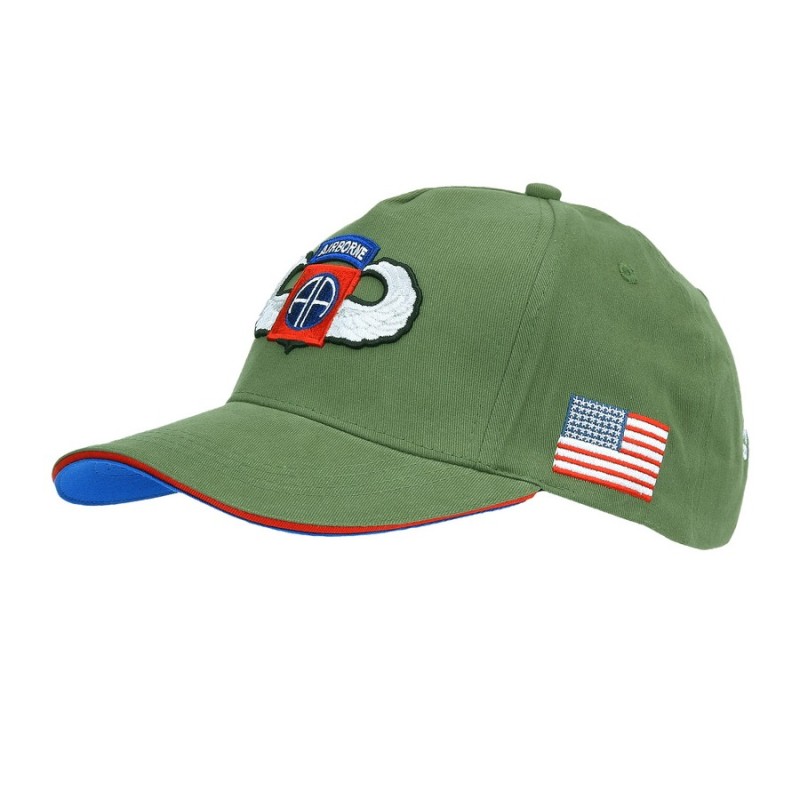 Baseball Cap 82nd Airborne WWII 3D grün