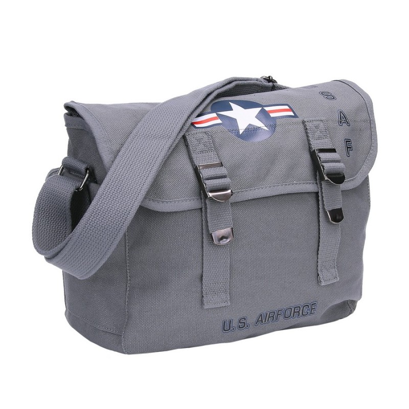 Canvas Umhängetasche Shoulder Bag US Air Force grau