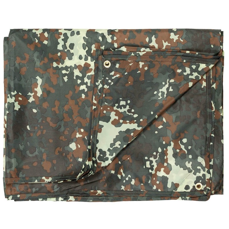 MFH Mehrzweckplane Tarp mit Beutel flecktarn 5 x 6m (30m² 2,17€/m²)