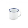 Trinkbecher Mug Tasse 280ml Emailliert weiß/blau