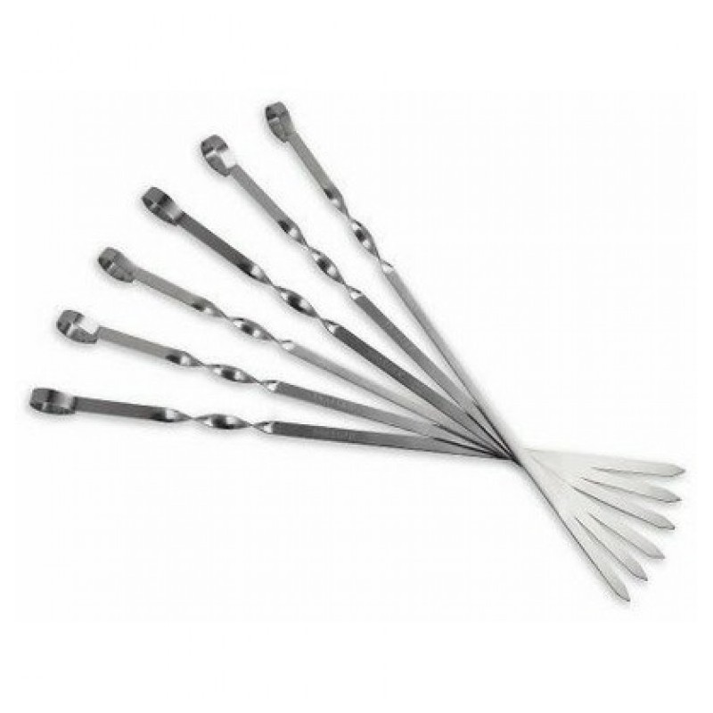 6 Stück Grillspieß Metall verchromt 59,5cm 2,50€/Stück