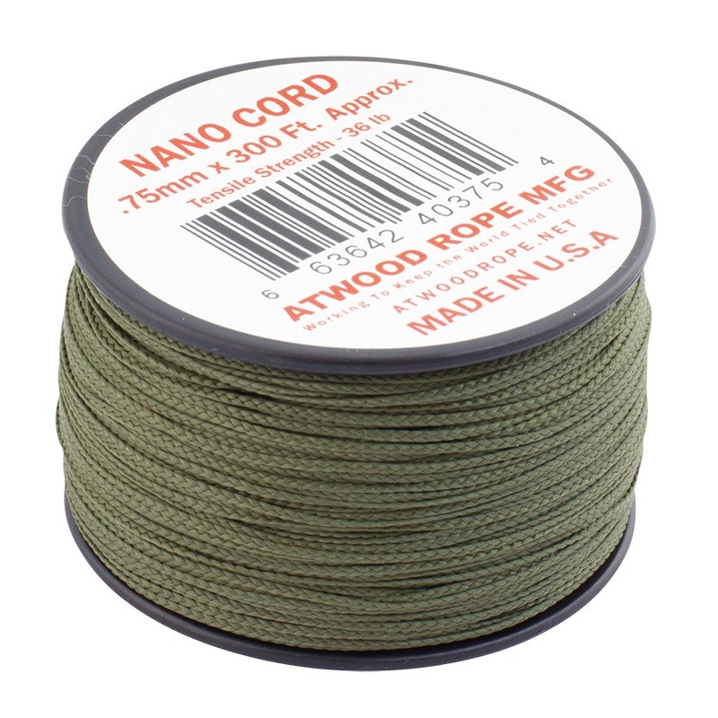 Atwood Rope Seil Nano Cord 0,75 mm - 90 m oliv 0,11 €/m