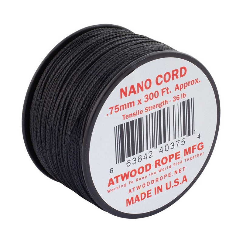 Atwood Rope Seil Nano Cord 0,75 mm - 90 m schwarz 0,11 €/m