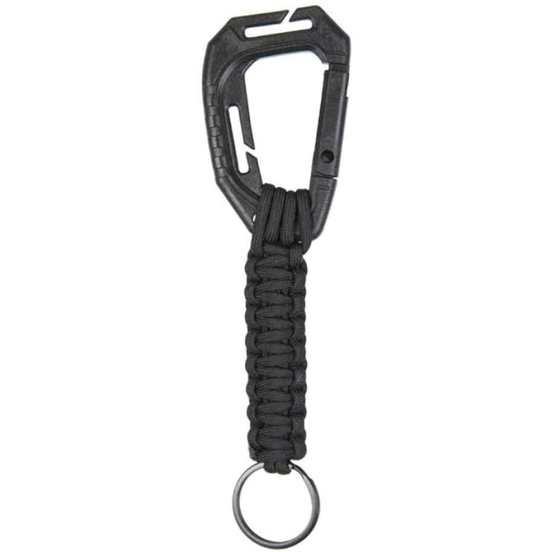 Schlüsselanhänger Paracord mit Karabiner Molle schwarz