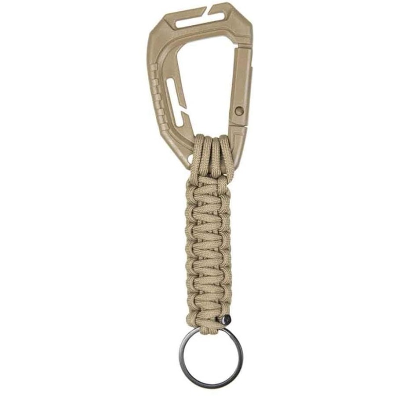 Schlüsselanhänger Paracord mit Karabiner Molle coyote