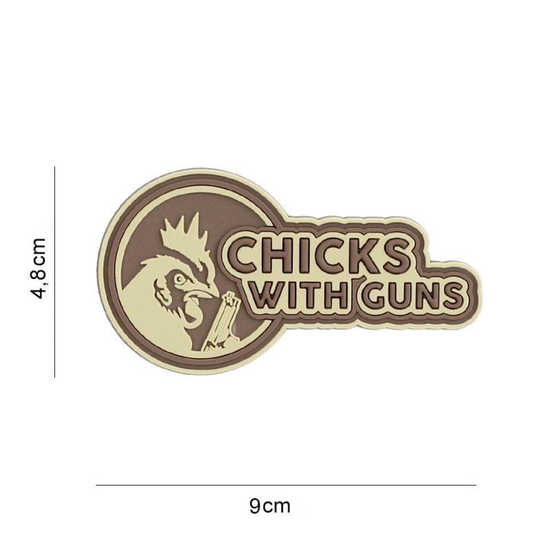 Klett Patch 3D PVC No.8095 Chicken with guns coyote 4,8 x 9