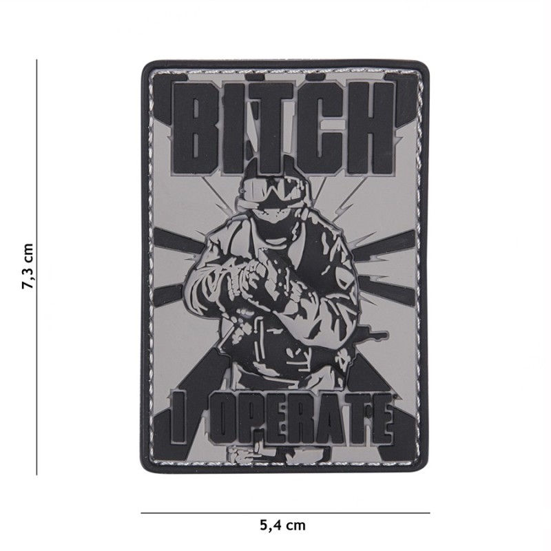 Klett Patch 3D PVC No.9037 Bitch grau 5,4 x 7,3