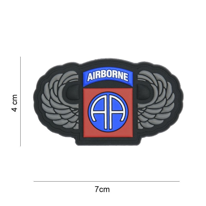 Klett Patch 3D PVC No.8079 82nd Airborne silver wings 4 x 7