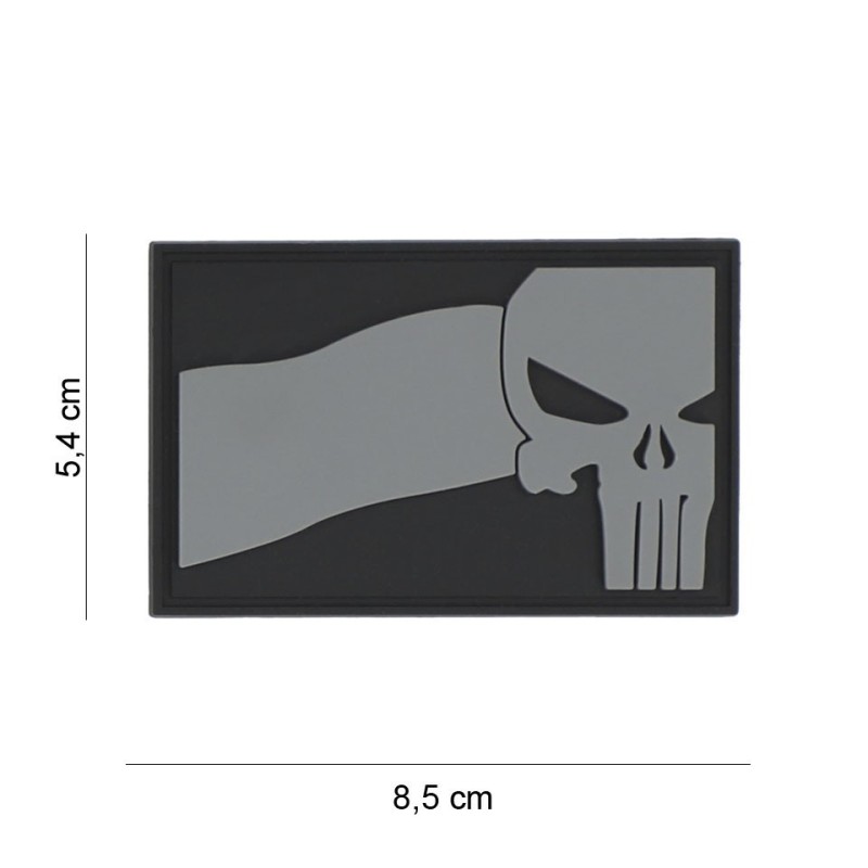 Klett Patch 3D PVC No.8086 Punisher NL flag grau 5,4 x 8,5