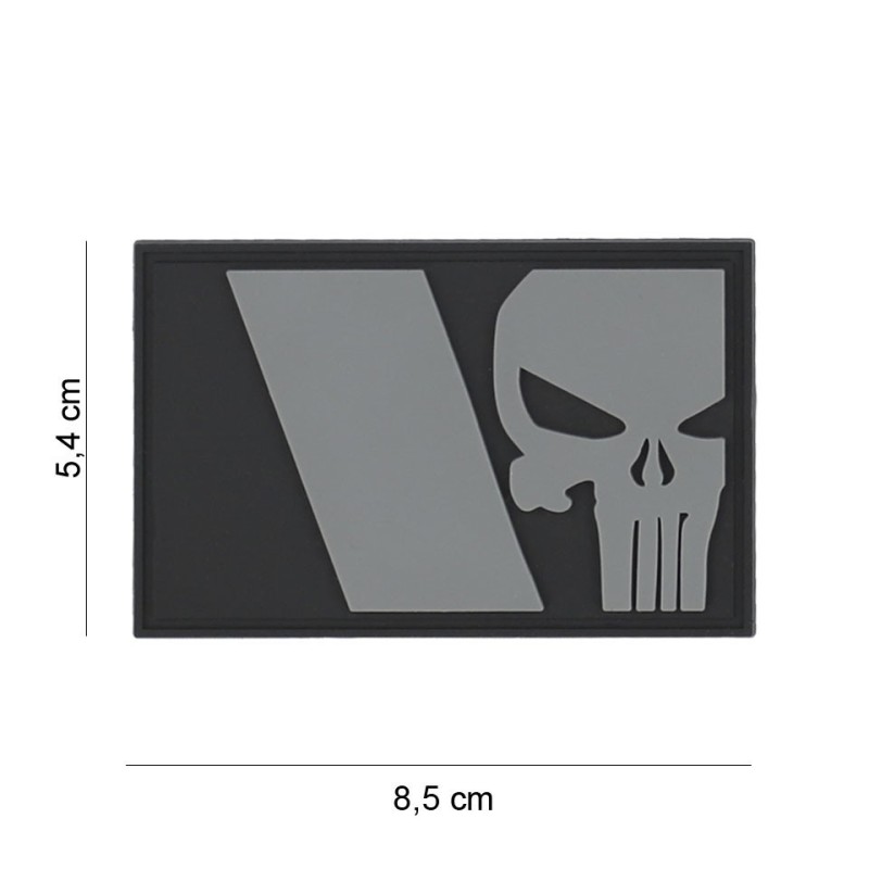 Klett Patch 3D PVC No.8085 Punisher French flag grau 5,4 x 8,5