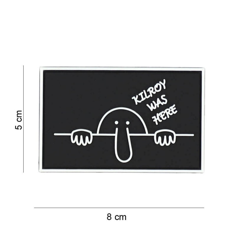 Klett Patch 3D PVC No.8071 Kilroy was here schwarz/weiß 5 x 8