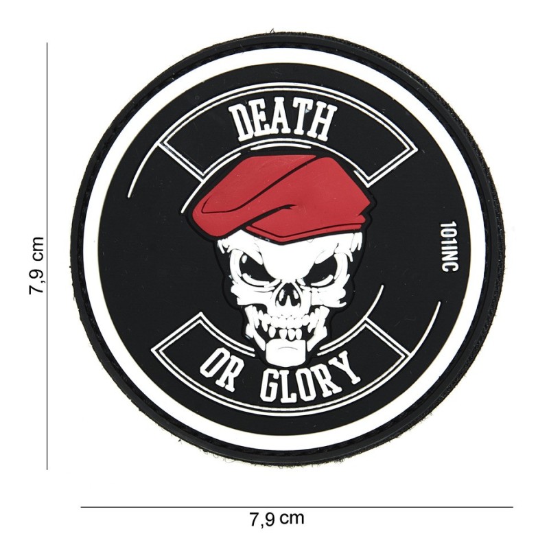 Klett Patch 3D PVC No.14039 Death or glory schwarz/weiß/rot 7,9 x 7,9