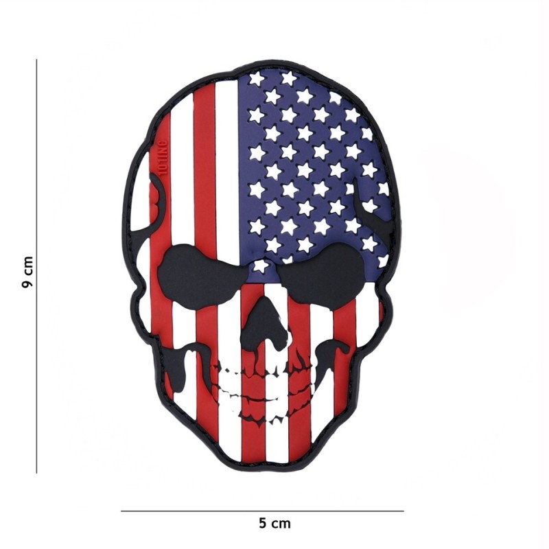 Klett Patch 3D PVC No.16043 Skull USA bunt 5 x 9cm