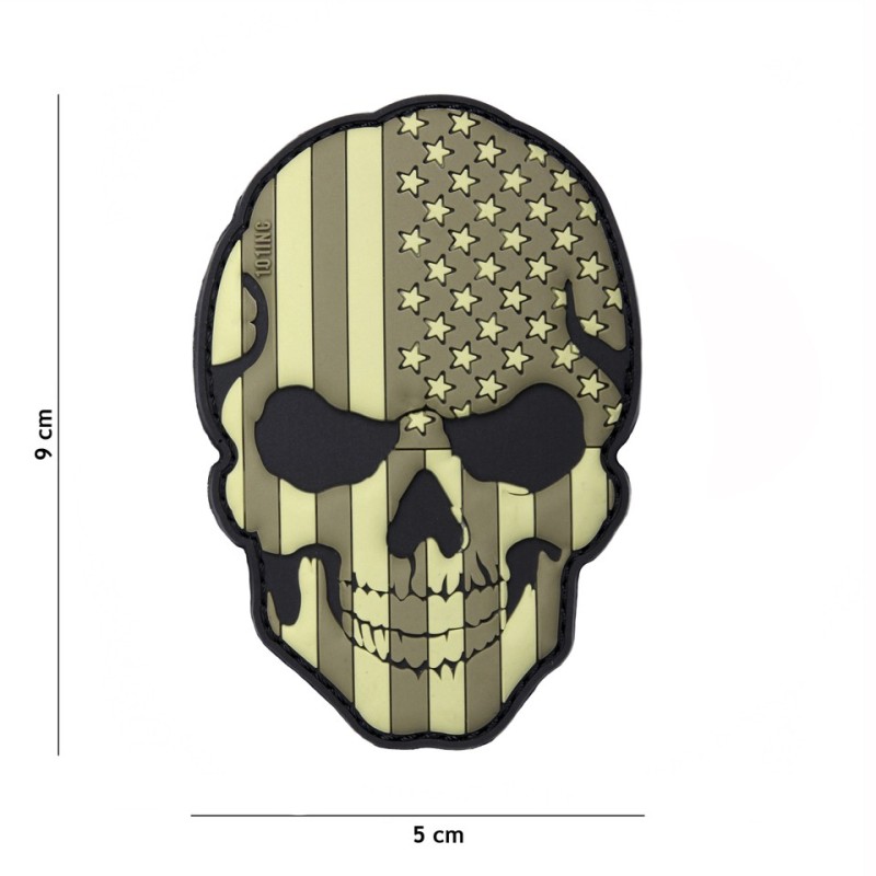 Klett Patch 3D PVC No.16044 Skull USA bunt 9 x 5