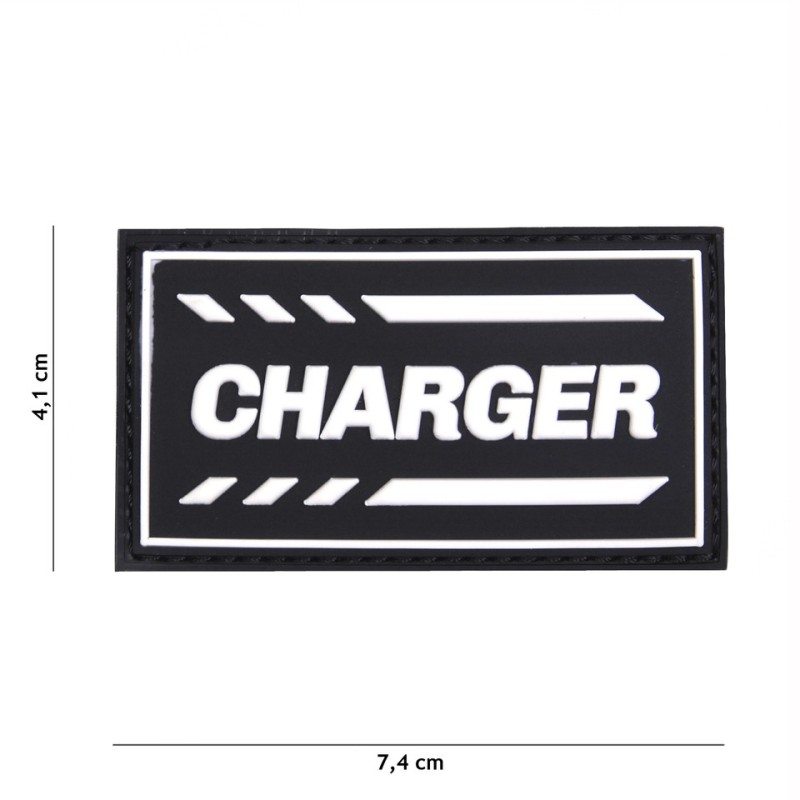 Klett Patch 3D PVC No.19038 Charger schwarz 4,1 x 7,4