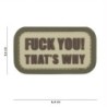 Klett Patch 3D PVC No.11144 Fuck You coyote 3,6 x 6,4