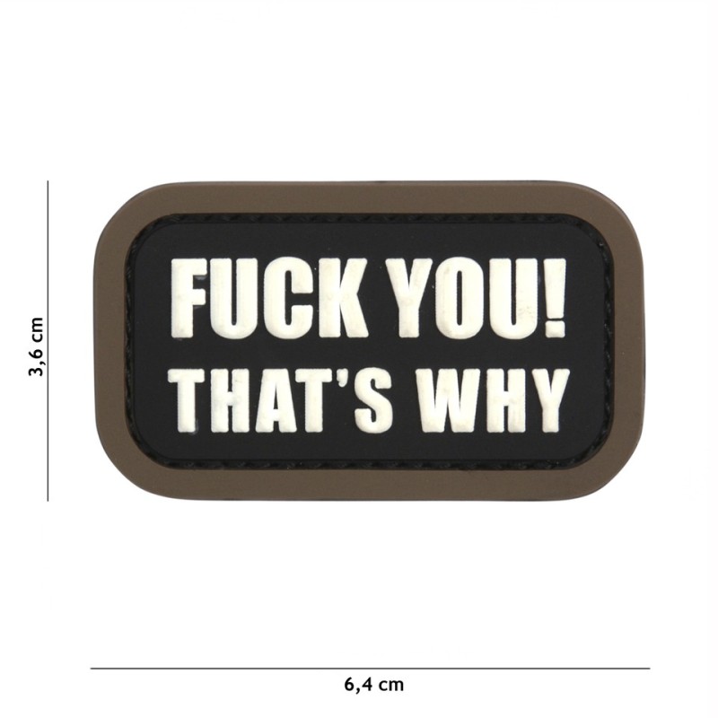 Klett Patch 3D PVC No.11145 Fuck You schwarz 3,6 x 6,4