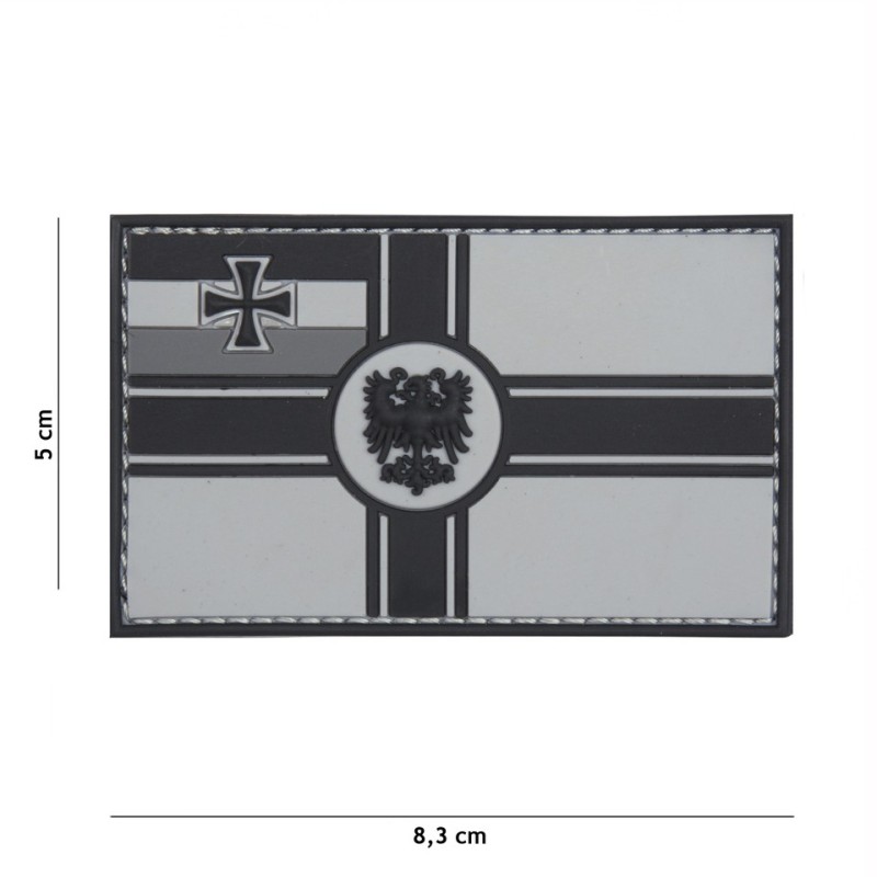 Klett Patch 3D PVC No.2074 German Empire Flagge grau 5 x 8,3