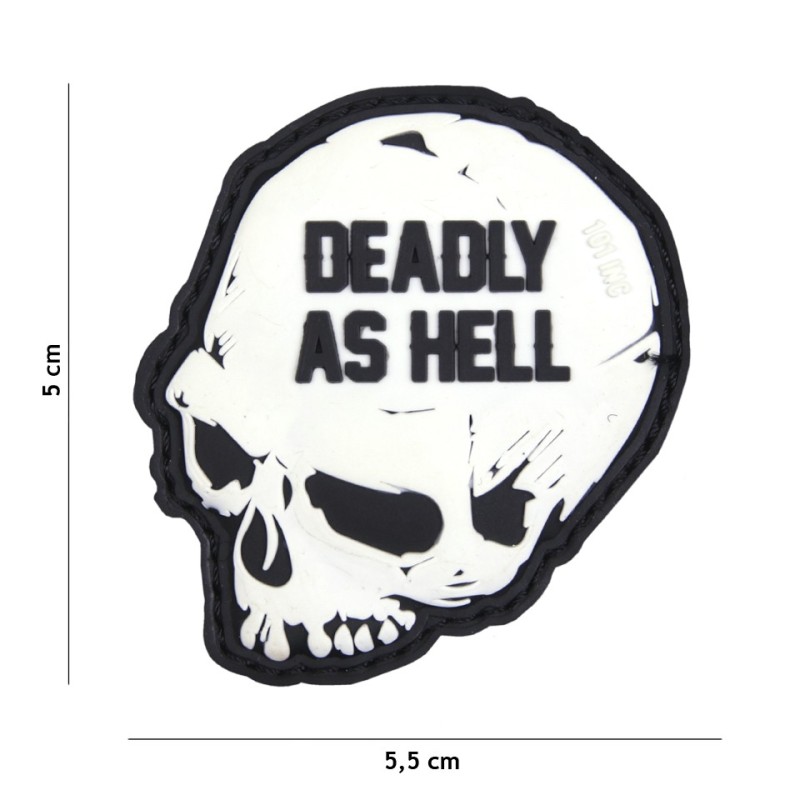 Klett Patch 3D PVC No.16016 Deadly as hell schwarz/weiß 5 x 5,5