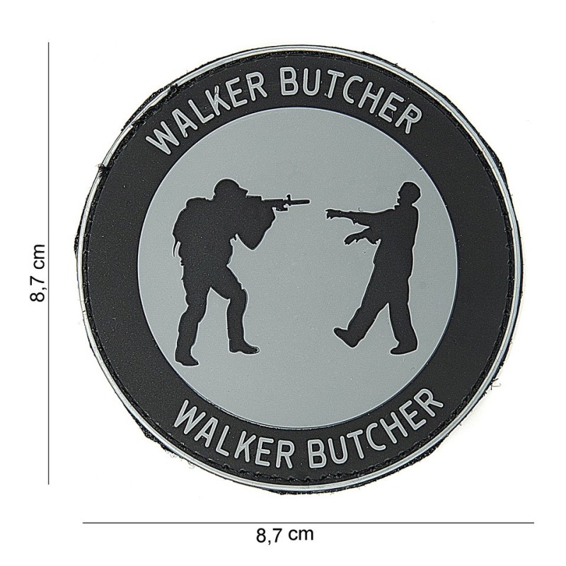 Klett Patch 3D PVC No.10076 WALKER BUTCHER grau/schwarz 8,7 x 8,7