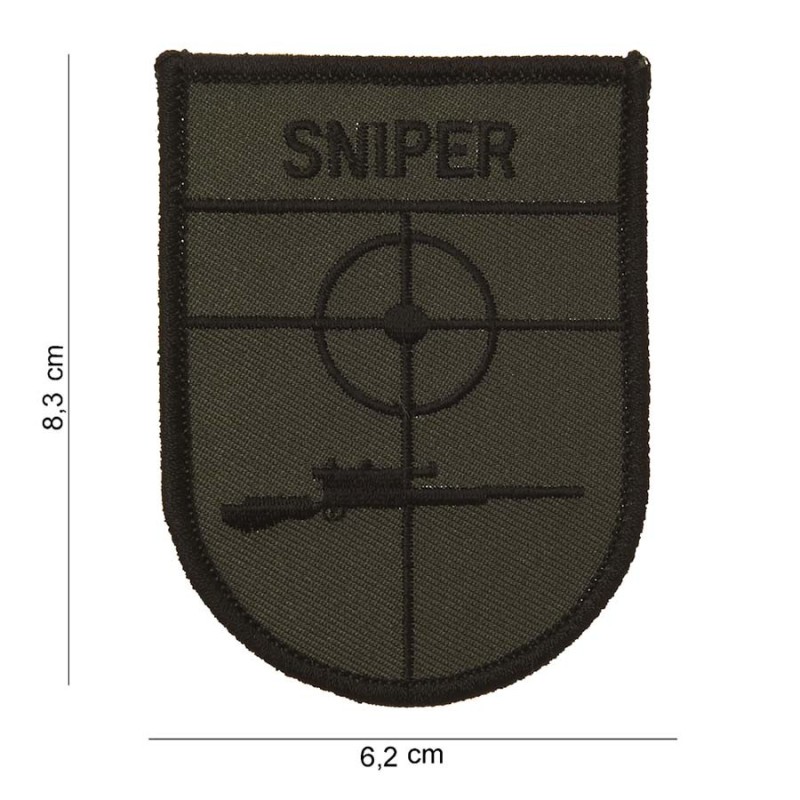 Aufnäher Textil Sniper oliv/schwarz 6,2 x 8,3