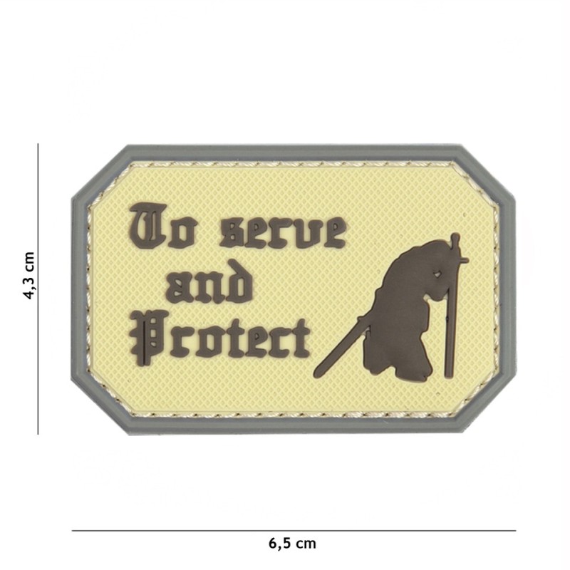 Klett Patch 3D PVC No.1090 Serve and Protect coyote/braun 4,3 x 6,5