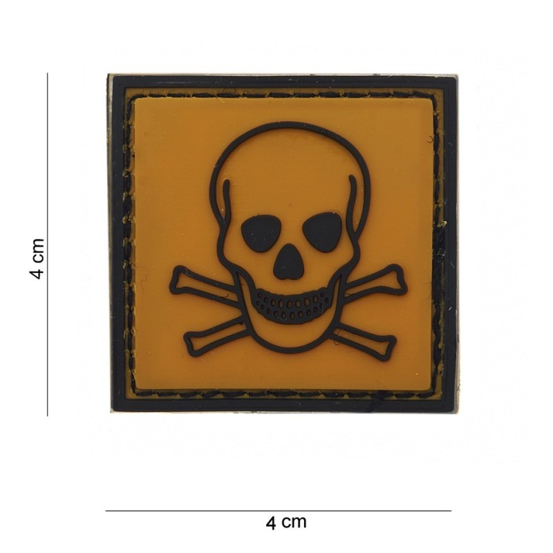 PVC Klettpatch No.13055 Toxic gelb/schwarz 4 x 4