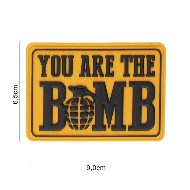 Klett Patch 3D PVC No.6113 You are the BOMB schwarz/gelb 6,5 x 9,0