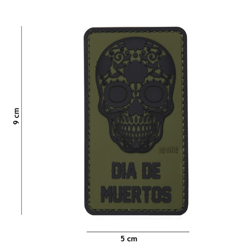 Klett Patch 3D No.16014 Dia de Muertos grün/schwarz 5 x 9