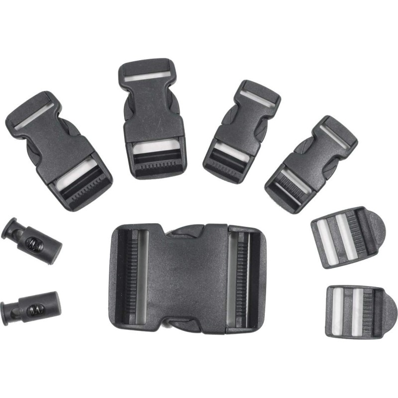 Steckschliessen Buckle Set 9 Teile diverse Größen schwarz