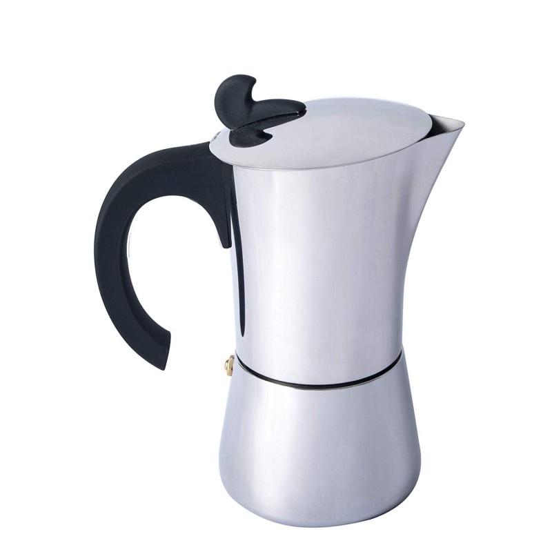 BasicNature Espresso Maker Edelstahl 4 Tassen