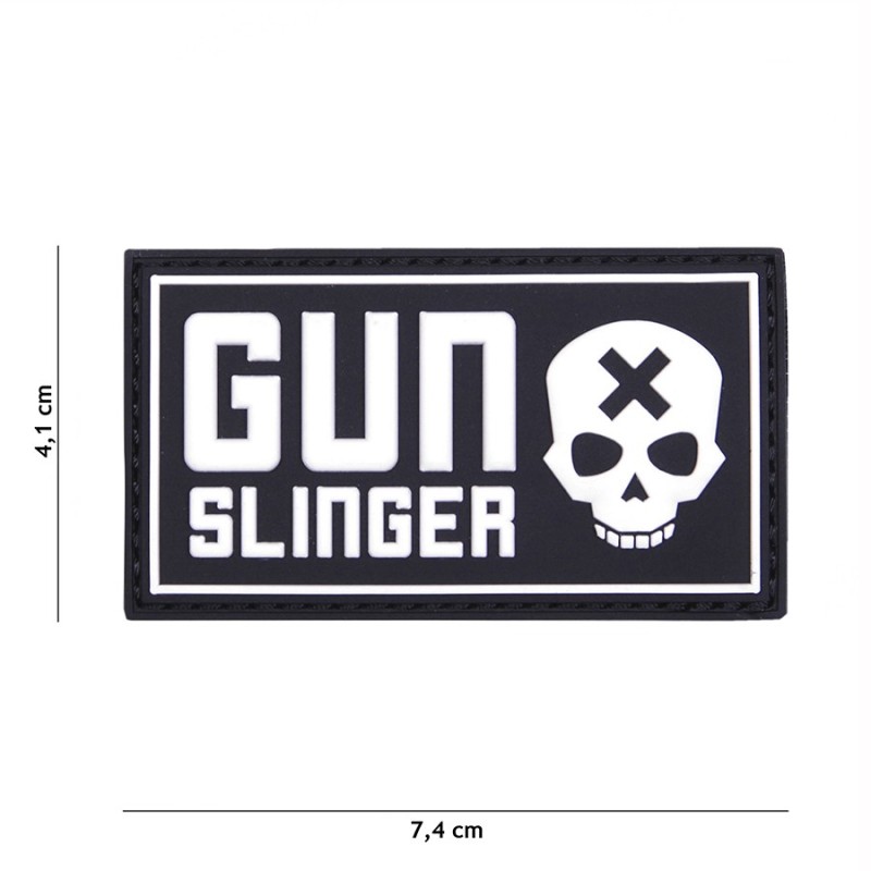 Klett Patch 3D PVC No.19021 Gun Slinger Skull schwarz 4,1 x 7,4