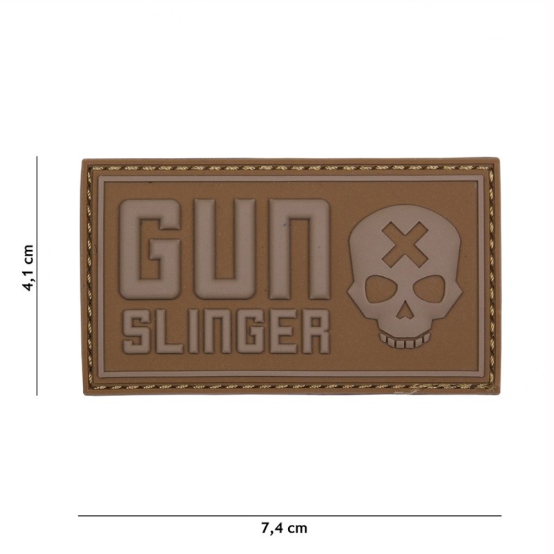 Klett Patch 3D PVC No.17025 Gun Slinger Skull coyote 4,1 x 7,4