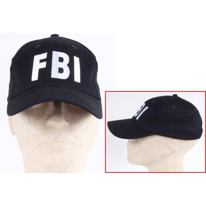 Baseball Cap Baumwolle bestickt FBI schwarz