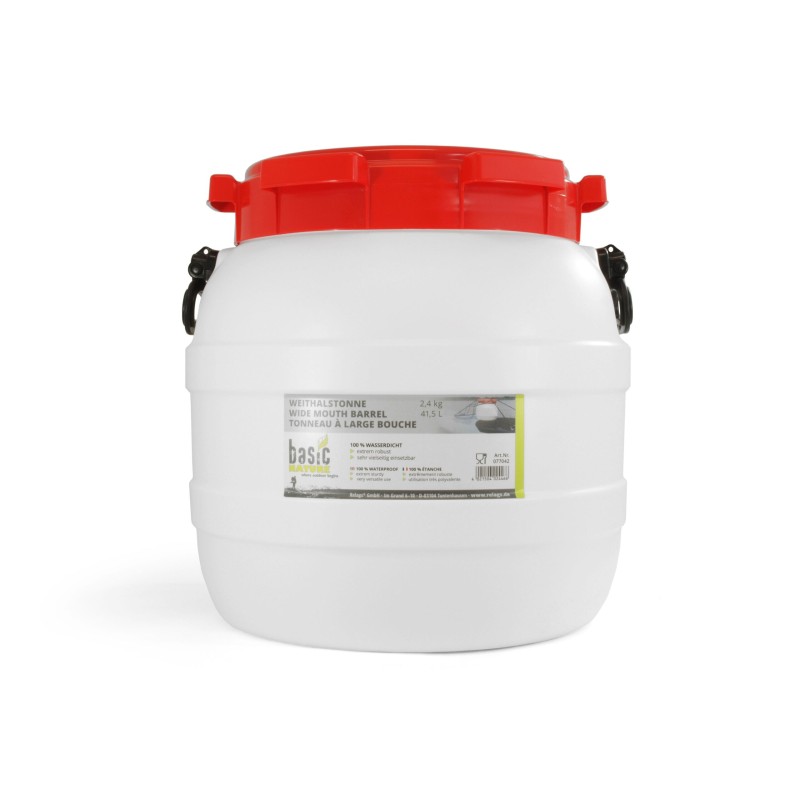 BasicNature Weithalstonne rund weiß 41,5 L