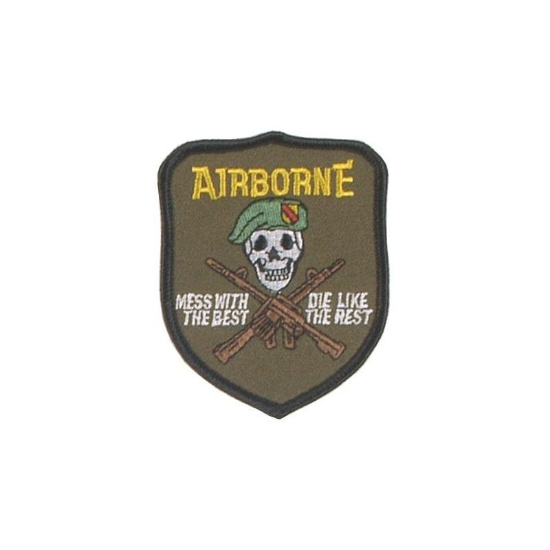 Abzeichen Textil US Airborne - mess with the best