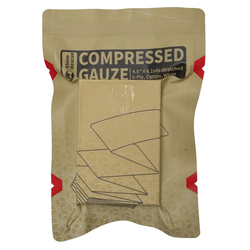 Rhino Rescue Compressed Gauze Verbandmull 4,5"x4,1yds