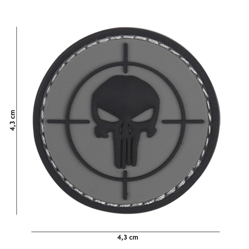 Klett Patch 3D No.12077 Punisher Visier grau/schwarz 4,3 x 4,3