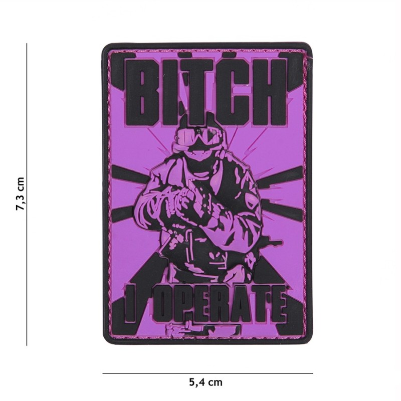 Klett Patch 3D No.9036 Bitch rosa/schwarz 7,3 x 5,4