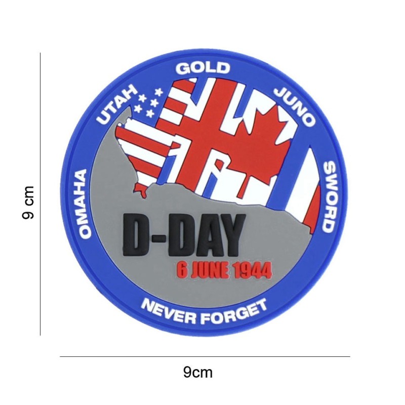 Klett Patch 3D No.7085 D-Day Never forget bunt 9 x 9