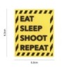 Klett Patch 3D No.2125 eat sleep shoot repeat gelb/schwarz 8,3 x 6,9