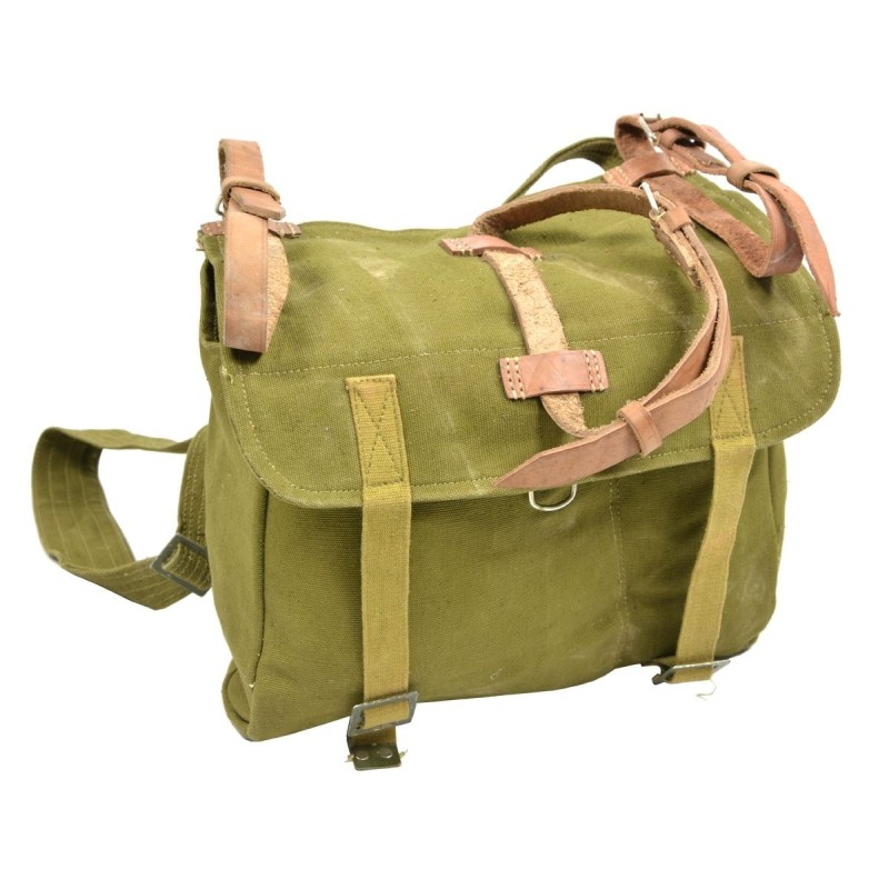 Armee Packtasche mit Lederberiemung oliv gebraucht