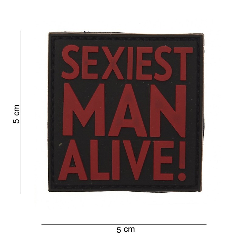 PVC Klettpatch No.12010 Sexiest Man Alive rot 5 x 5