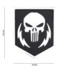 Klett Patch 3D No.12071 Punisher thunder strokes schwarz/weiss 7,6 x 6,5