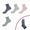 4er Pack Damen Streifen Socken 3/4 lang | Ringelsocken | 4 Paar geringelte Strümpfe in Blau, Rosa, Hellgrau & Dunkelgrau [Grö