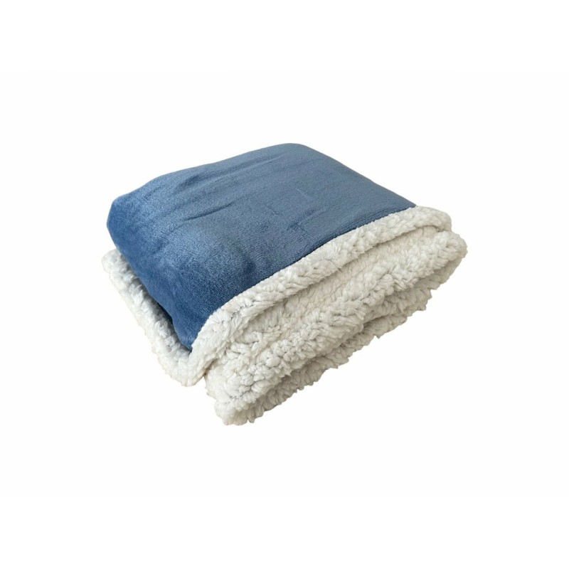 Baby Kuscheldecke mit Teddy | Super weiche Flanell Decke 100x75cm [Blau]